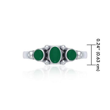 Malachite Gemstone on Silver Ring TR465 - Jewelry